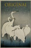 Egrets in the Snow - Original